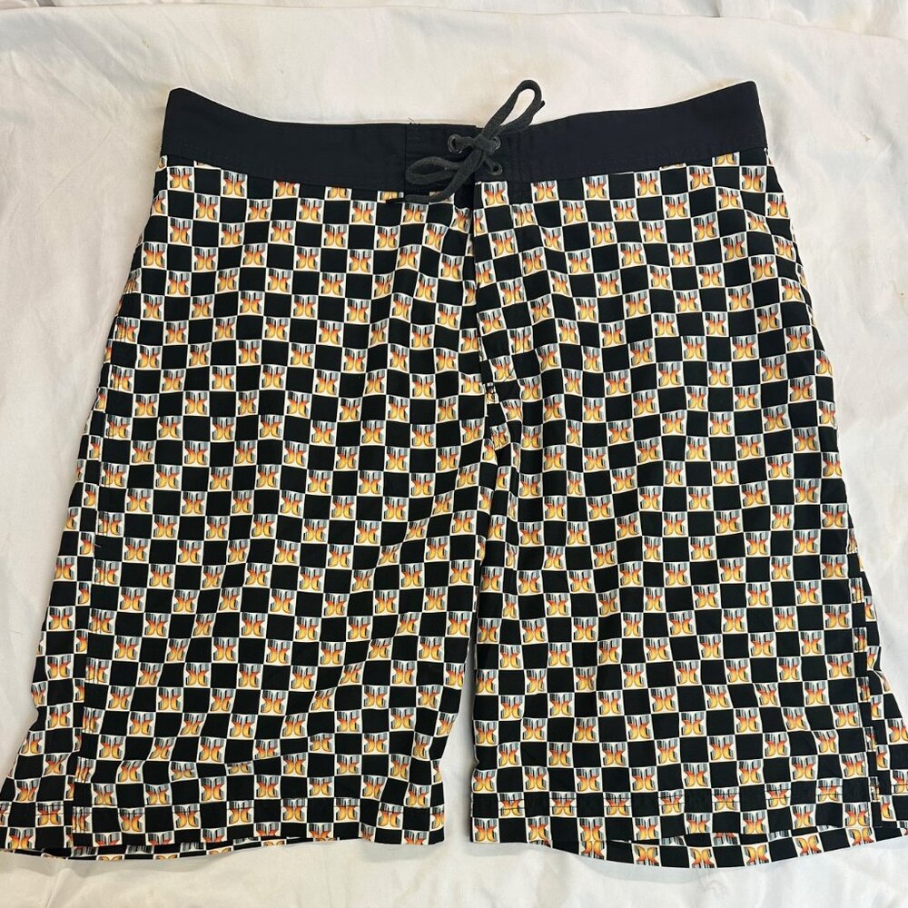 Hurley Board Shorts Size 38 Rare Pattern/Design Swim Trunks Surf Shorts